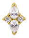 Crazy Needles Piercing pentru Urechi din Titan Placat cu Aur Alb