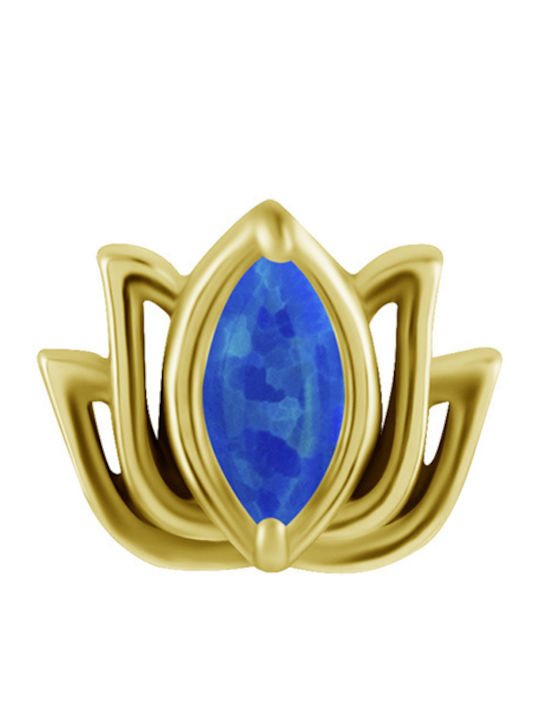 Crazy Needles Blue Gold Plated Piercing Earring