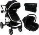 Beboulino Nesna Adjustable 3 in 1 Baby Stroller Suitable for Newborn Black