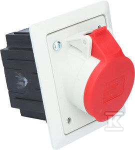 Board Socket Box 16a 5p 400v 80x97 Gray Ip44 Twist 415-6pkg