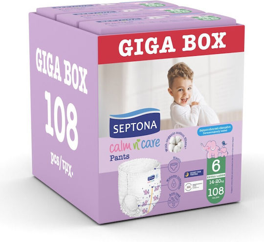 Septona Diaper Pants Calm & Care No. 6 for 14-20kg 108pcs