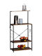 Metallic Kitchen Rack 3 Tiers Black 60x40x123cm