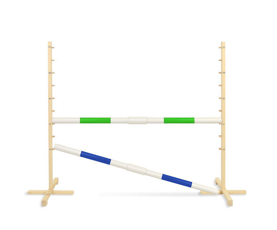 Jumping Obstacle Hobby Horse 160cm H-120 Cm Two Bars Green Blue