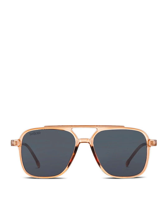 Smooder Unisex Sonnenbrille mit Beige Kunststoff Gestell und Gold Linse COS03