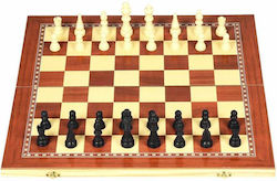 Joc 3 In 1 Siks Chess Checkers Wooden Box 40x20cm