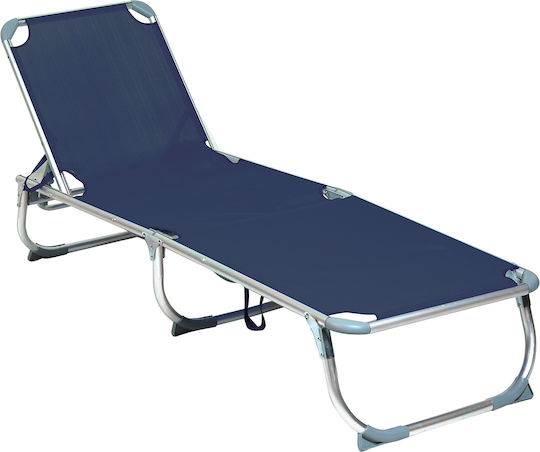 Lianos Foldable Aluminum Beach Sunbed Blue 187x58x30cm