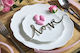 Paper Foil Decorations Love Silver 6 Pieces
