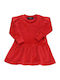 Kinderkleid Langärmelig Samt Red
