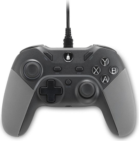 Spartan Gear Pelekys Gamepad Cu Fir Cu Stick-uri Cu Efect Hall Pentru PC PS3 Negru