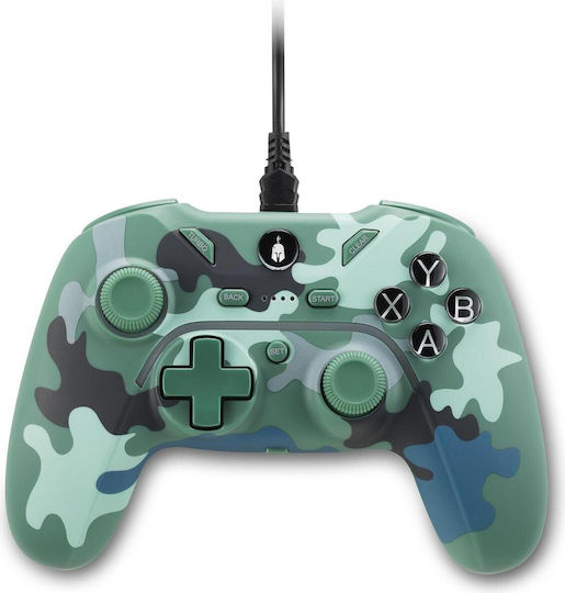 Spartan Gear Pelekys Cu fir Gamepad pentru PC / PS3 camuflaj verde