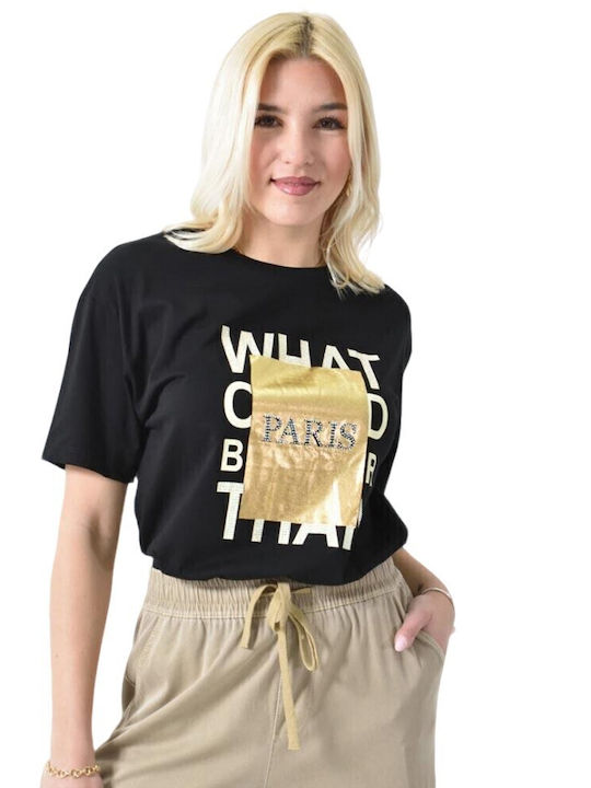 Potre Paris Women's Crop T-shirt Black