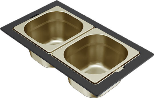 Stainless Steel Sink Bowl Sintesi Frame Gold Kf012100gd Elleci
