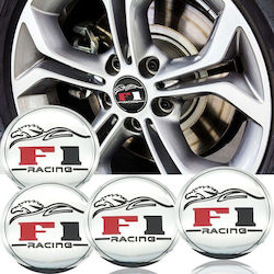 Set 4 Central Wheel Ornaments "f1 Chrome" Model Diameter 5cm
