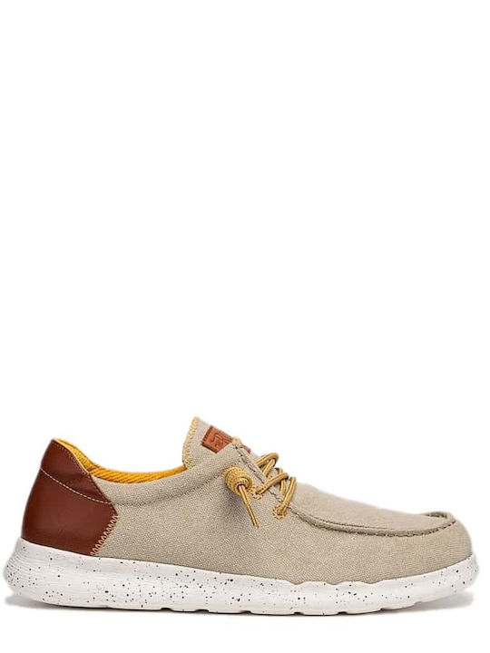 Replay Alcyon A Men's Leather Moccasins Beige