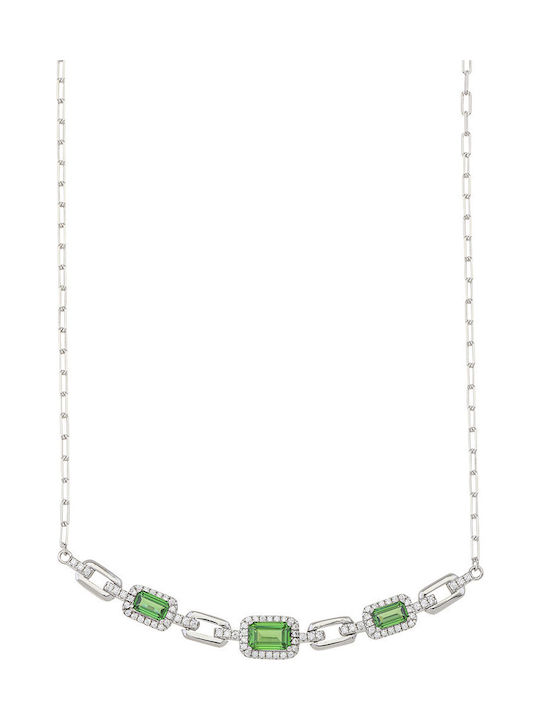Breeze Colier din Argint cu Zircon Verde