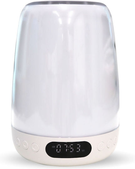 Touch Control Night Light Επιτραπέζιο Ψηφιακό Ρολόι με Ξυπνητήρι Λευκό