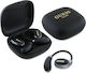 Guess Satin Classic Logo Open Ear Bluetooth Handsfree Earphones with Charging Case Black