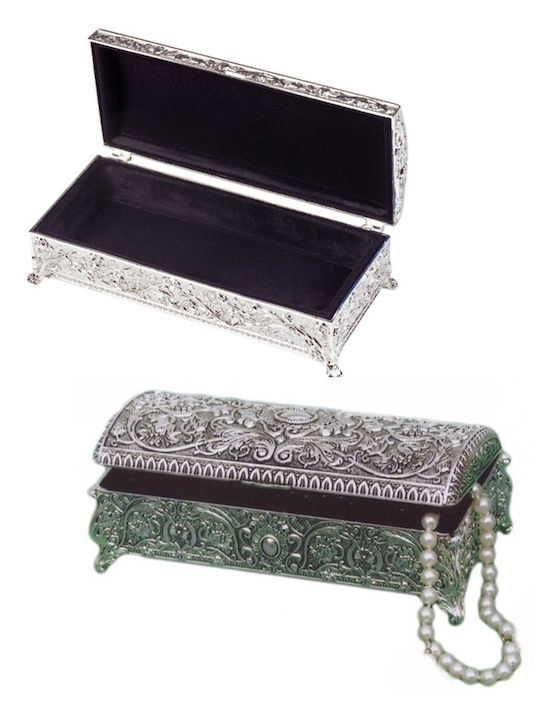Rechteckige Metallsilber-Schmuckschatulle 13x9x8cm Galifas 7914969 Galifas
