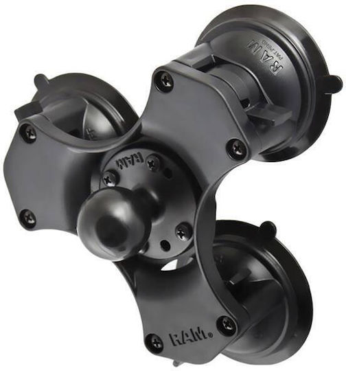 Bază cu trei ventuze Ram Mounts Ram Twist-lock, mărime C, pentru camere de acțiune