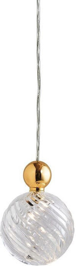 Ebb & Flow Hängelampe Gold mit Kristallen für Fassung G4 10x10cm.