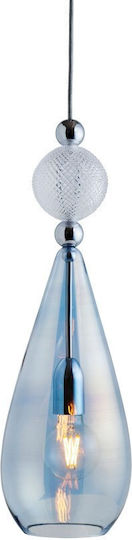 Ebb & Flow Pendant Light Blue with Crystals for Socket E27 18x18cm