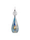 Ebb & Flow Pendant Light Blue with Crystals for Socket E27 18x18cm