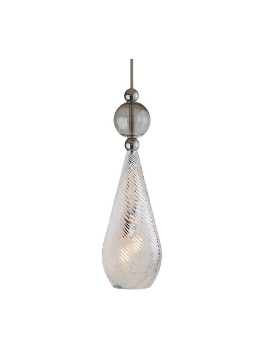 Ebb & Flow Pendant Light Silver with Crystals f...