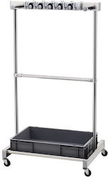 Organizator Echipamente Unelte Grădină Garaj Oțel Pp 4 X Roți 1243 X 508 X 660 Mm Tavă 24 Cârlige