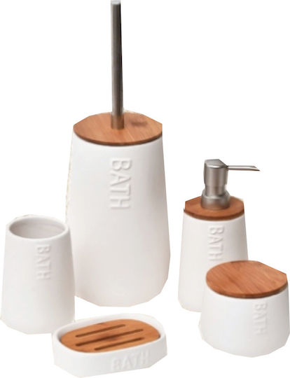 Eurocasa Eurocasa Ceramic Bathroom Accessory Set White 4 Pieces
