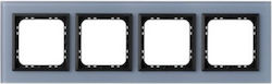 Sonata Quadruple Switch Frame Frosted Blue Glass R-4rgc 80 33