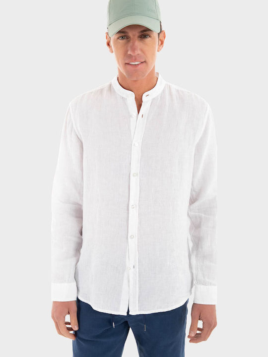 Long-sleeved Linen Shirt White