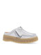 Torhill Suede Mules με Τακούνι σε Ασημί Χρώμα