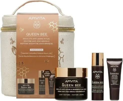 Apivita Queen Bee Skin Care Set for Αnti-ageing, Moisturizing & Firming 4pcs
