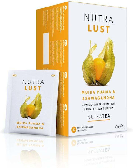 Nutra Tea Lust Muira Puama & Ashwagandha Ερωτική Διάθεση Θεραπευτικό Αφέψημα Γυναίκες & Άνδρες 40gr 20 Φακελίσκοι