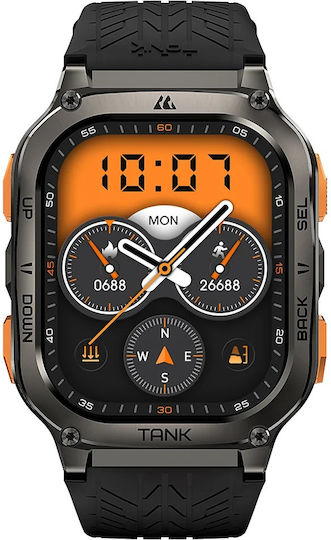 Kospet Tank M3 Ultra Stainless Steel Waterproof Smartwatch with Heart Rate Monitor (Black)
