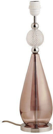 Table Lamp Base 1xE27 Blown Glass Sphere Crystal Check 47cm Silver Metal Smykke Ebb&flow Ba101144 Pink