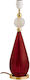Table Lamp Base 1xE27 Blown Glass Sphere Crystal Checkered 47cm Gold Metal Smykke Ebb&flow Ba101164 Petrol Turquoise