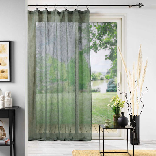 Douceur d'Intérieur Curtain with Grommet Linka Green 140x240cm