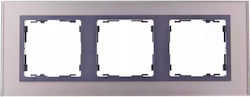 Simon 82 Triple Horizontal Glass Frame Copper Silver Frame Graphite 82837-34