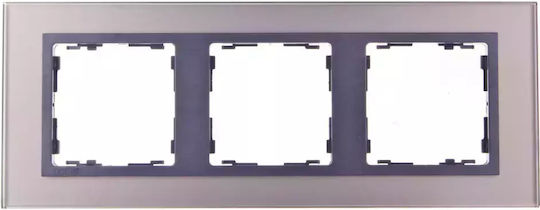 Simon 82 Triple Horizontal Glass Frame Copper Silver Frame Graphite 82837-34