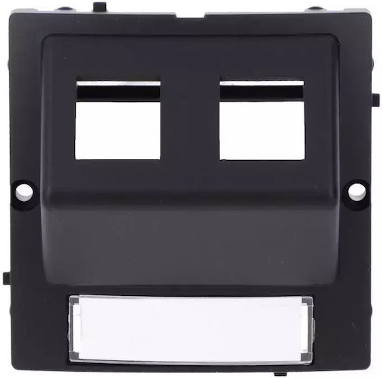 Simon Basic Cover Ict Sockets On Keystone Bevel Installation Screw Sockets Cans Black Bmgks2p/49