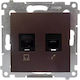 Simon 54 Elektrische Steckdose Rj45 Cat.5e + Rj12 Matt D5t.01/46