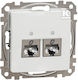 Computer Socket Double Rj45 Cat 5e Stp White Sedna Design Elements Sdd111452s