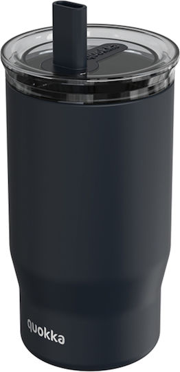 Quokka Glass Thermos Stainless Steel BPA Free 720ml Black with Straw
