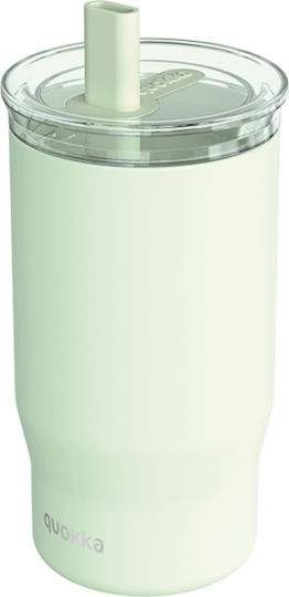 Quokka Stainless Steel Thermos Bottle BPA Free 720ml Pastel Green with Straw
