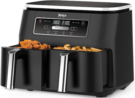 Ninja Foodi Dual Zone Air Fryer with Double Detachable Bucket 7.6lt Black