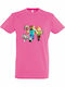 Kids Top Pink Minecraft Characters Plus Dog In Action