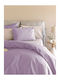 Palamaiki Bettlaken King Size mit Gummiband 180x200+32cm. Etoile Lilac