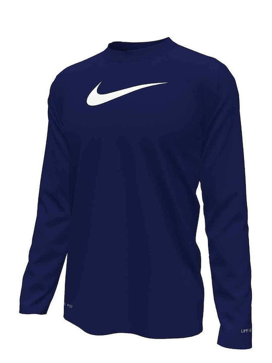 Nike Hydroguard Παιδικό Μαγιό Μπλούζα με Μακρύ Μανίκι Μπλε