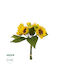 Globostar Artificial Garden Yellow Sunflower Branch 21386 Decorative Artificial Bouquet Sunflower Yellow Y37cm